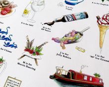 Load image into Gallery viewer, A Very English Alphabet Tea Towel