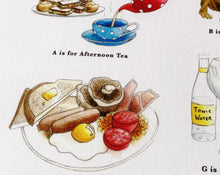 Load image into Gallery viewer, A Very English Alphabet Tea Towel