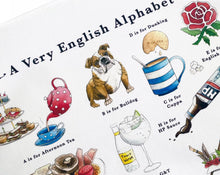 Load image into Gallery viewer, A Very English Alphabet Tea Towel