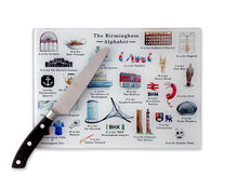 Load image into Gallery viewer, The Birmingham Alphabet Glass Cutting Board