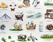 Load image into Gallery viewer, The British Springtime Alphabet Art Print