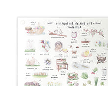 Load image into Gallery viewer, The British Springtime Alphabet Glass Cutting Board