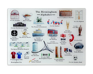 The Birmingham Alphabet Glass Cutting Board