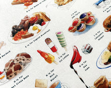 Load image into Gallery viewer, A Very English Alphabet 'Food & Drink' Tea Towel
