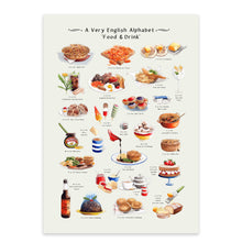 Load image into Gallery viewer, A Very English Alphabet 'Food & Drink' Art Print