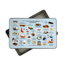 Load image into Gallery viewer, A Very Scottish Alphabet 'Food & Drink' Storage Tin