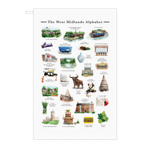 Load image into Gallery viewer, The West Midlands Alphabet Tea Towel