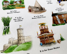 Load image into Gallery viewer, The West Midlands Alphabet Tea Towel