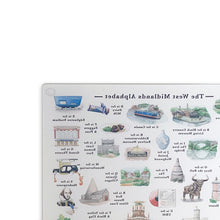 Load image into Gallery viewer, The West Midlands Alphabet Glass Cutting Board