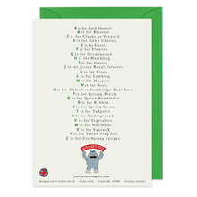 Load image into Gallery viewer, The British Springtime Alphabet Greeting Card