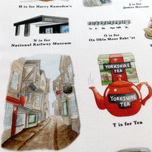 Load image into Gallery viewer, The Yorkshire Alphabet Tea Towel