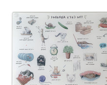 Load image into Gallery viewer, The Cat's Alphabet Glass Cutting Board
