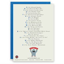 Load image into Gallery viewer, A Very Scottish Alphabet 'Food & Drink'Greeting Card