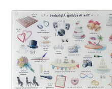 Load image into Gallery viewer, The Wedding Alphabet Glass Cutting Board