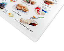 Load image into Gallery viewer, A Very English Alphabet 'Food & Drink' Glass Cutting Board