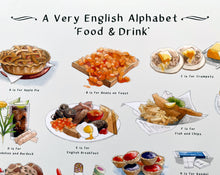 Load image into Gallery viewer, A Very English Alphabet 'Food & Drink' Art Print