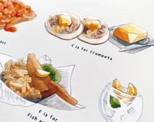 Load image into Gallery viewer, A Very English Alphabet 'Food & Drink' Art Print