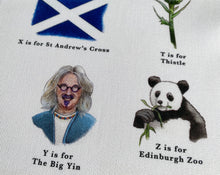 Load image into Gallery viewer, A Very Scottish Alphabet Tea Towel