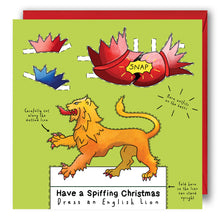 Load image into Gallery viewer, Dress an English Lion Christmas Card