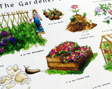 Load image into Gallery viewer, The Gardener's Alphabet Tea Towel