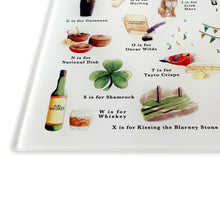 Load image into Gallery viewer, A Very Irish Alphabet Glass Cutting Board