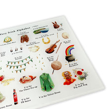 Load image into Gallery viewer, A Very Irish Alphabet Glass Cutting Board