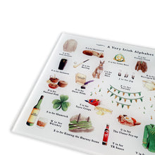 Load image into Gallery viewer, A Very Irish Alphabet Glass Cutting Board