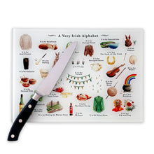 Load image into Gallery viewer, A Very Irish Alphabet Glass Cutting Board