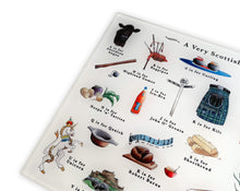 Load image into Gallery viewer, A Very Scottish Alphabet Glass Cutting Board