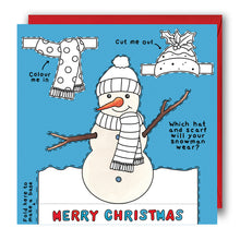 Load image into Gallery viewer, Activity Christmas Card - 'Dress a Snowman' Colouring In