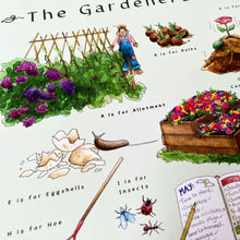 Load image into Gallery viewer, The Gardener&#39;s Alphabet Art Print
