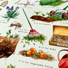 Load image into Gallery viewer, The Gardener's Alphabet Art Print