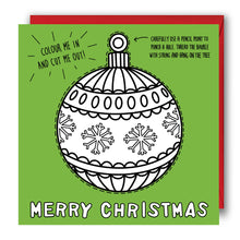 Load image into Gallery viewer, Activity Christmas Card - Colouring in Christmas Bauble
