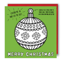 Load image into Gallery viewer, Activity Christmas Card - Colouring in Christmas Bauble