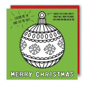 Activity Christmas Card - Colouring in Christmas Bauble