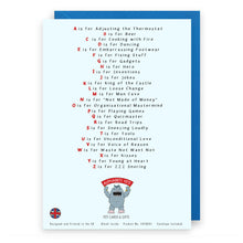 Load image into Gallery viewer, The Father's Alphabet Greeting Card