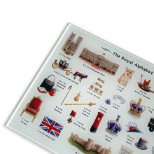 Load image into Gallery viewer, The Royal Alphabet Glass Cutting Board
