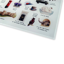 Load image into Gallery viewer, The Royal Alphabet Glass Cutting Board