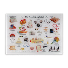 Load image into Gallery viewer, The Wedding Alphabet Glass Cutting Board