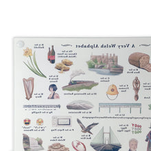 Load image into Gallery viewer, A Very Welsh Alphabet Glass Cutting Board