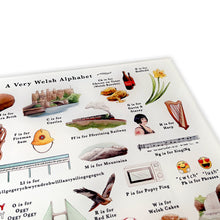 Load image into Gallery viewer, A Very Welsh Alphabet Glass Cutting Board