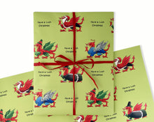 Load image into Gallery viewer, Welsh Dragon Christmas Gift Wrap