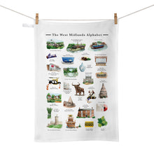 Load image into Gallery viewer, The West Midlands Alphabet Tea Towel
