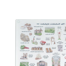 Load image into Gallery viewer, The Yorkshire Alphabet Glass Cutting Board
