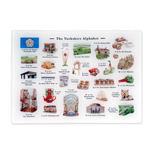 Load image into Gallery viewer, The Yorkshire Alphabet Glass Cutting Board