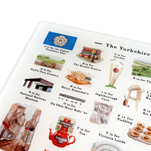 Load image into Gallery viewer, The Yorkshire Alphabet Glass Cutting Board