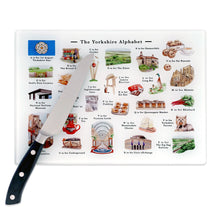 Load image into Gallery viewer, The Yorkshire Alphabet Glass Cutting Board
