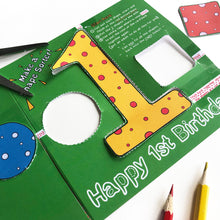 Load image into Gallery viewer, girls 1st birthday card