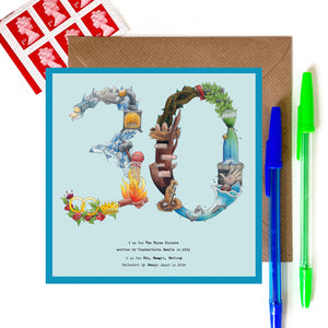 30th card for birthday or 30th anniversary card