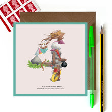 Load image into Gallery viewer, 4th birthday or 4th anniversary card